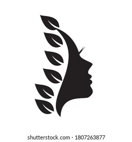 Natural Beauty Logo Design Template. Women's Health Care Logo Design. Line art, painting art, tattoo art.face logo.