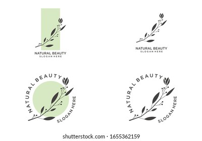 Natural beauty logo design templates