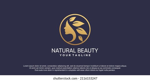 Natural beauty logo with fresh and modern creative concept Premium Vector