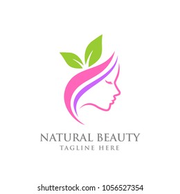 Natural beauty logo template. salon vector logo