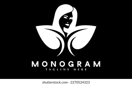 Natural Beauty product women beauty parlor or saloon logo abstract monogram vector template