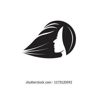 Natural beauty salon hair logo vector template