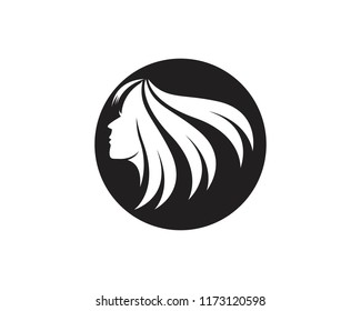 Natural beauty salon hair logo vector template