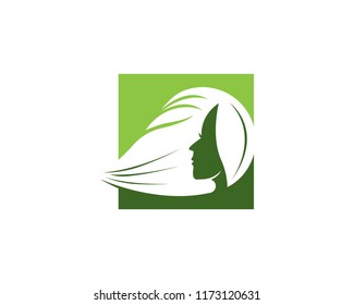 Natural beauty salon hair logo vector template