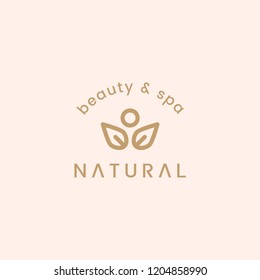 Natural beauty and spa logo design illustration