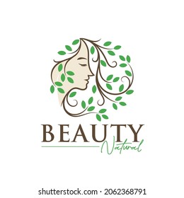 natural beauty woman feminine logo template