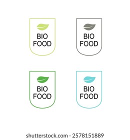 NATURAL BIO ECO PRODUCT BADGE SIGN SYMBOL VECTOR