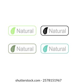 NATURAL BIO ECO PRODUCT BADGE SIGN SYMBOL VECTOR