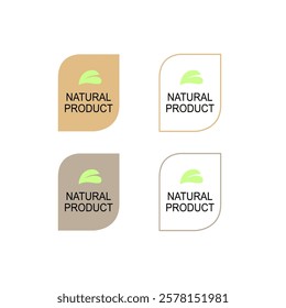 NATURAL BIO ECO PRODUCT BADGE SIGN SYMBOL VECTOR