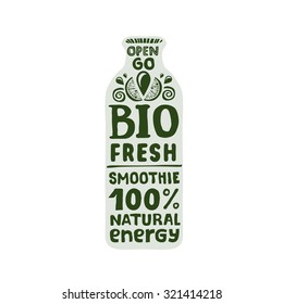 Natural bio energy drink - smoothie packaging template