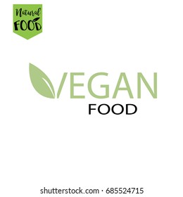 Natural, bio, fresh, healthy watercolor food logo in vector