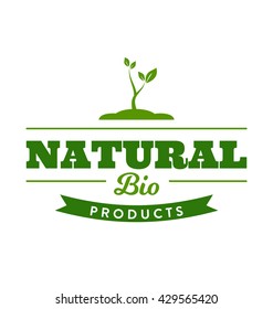 Natural, Bio Product Typographic Vector Design