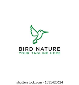 natural bird icon vector template logo design, - vector