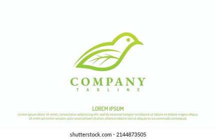 natural bird and leaf logo