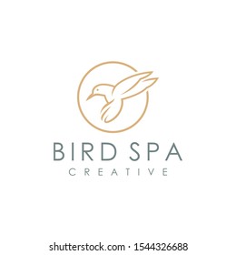 natural bird logo, concept animal line vector illustration