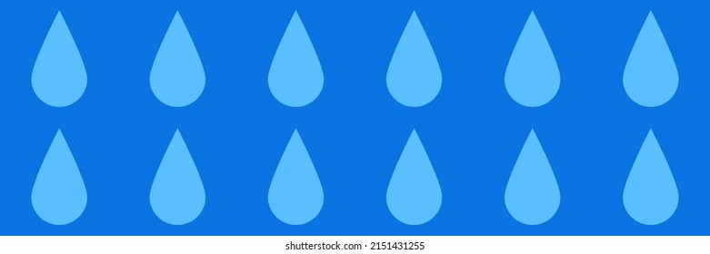 Natural blue drops of water, liquid, fluid and aqua seamless pattern, background. Droplet backdrop