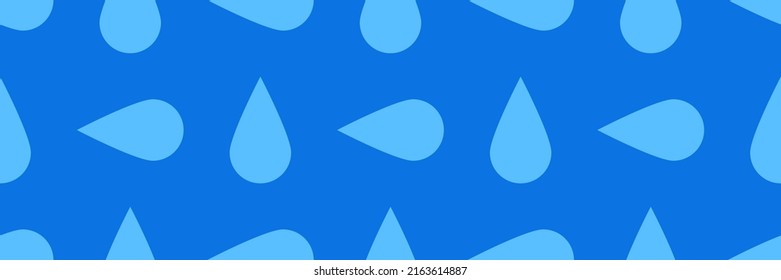 Natural blue drops of water, liquid, fluid and aqua seamless pattern, background. Droplet backdrop