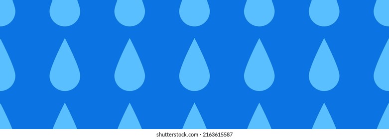 Natural blue drops of water, liquid, fluid and aqua seamless pattern, background. Droplet backdrop