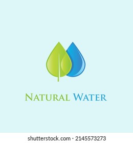 natural blue green water drop. Vector logo design template