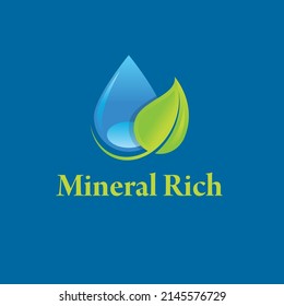 natural blue green water drop. Vector logo design template