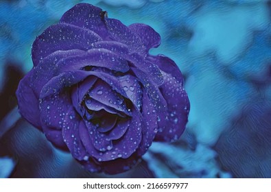 natural blue rose flower for sparkling background