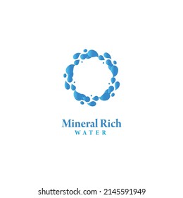 natural blue water drop. Vector logo design template