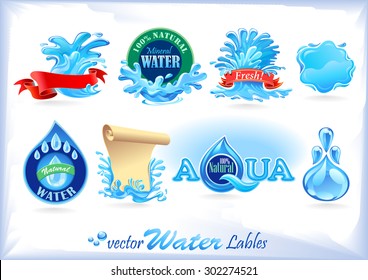 Natural Blue Water Label Icons