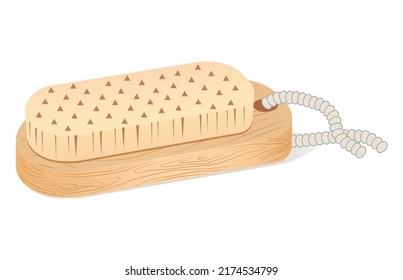 Natural body brush on white background