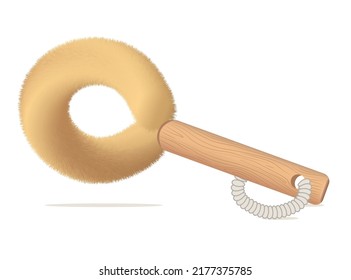 Natural body brush on white background
