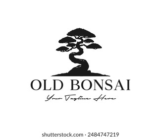natural bonsai vector logo. white background