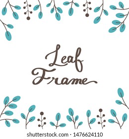natural Botanical leaf frame illust