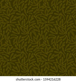 Natural botanical pattern with sprigs of Christmas tree tree. Seamless vector pattern for fabric, wallpaper, prints.Natural botanical pattern with sprigs of Christmas tree tree. Seamless vector patter