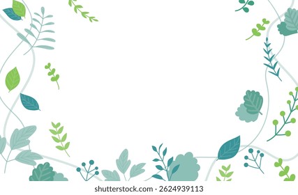 Natural botanical vector illustration background frame