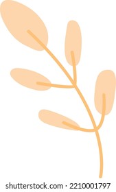 Natural branch decorative element. Botany herb symbol