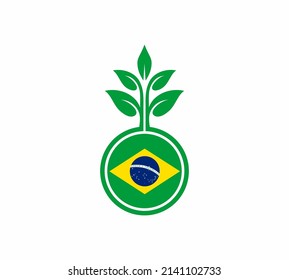 Natural brazil vector icon, brazil leaf vector, brazil green logo vector