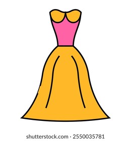 vetor de linha de vestido de noiva natural. sinal de vestido de noiva natural. ilustração símbolo isolado
