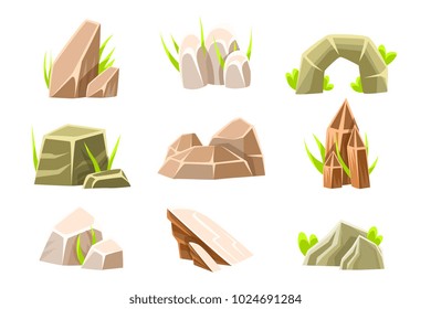 Rock naturales de la frente de diversos Elementos de diseño del paisaje de la Colección de la forma para el juego flash