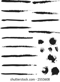 Natural Brush Strokes created from real ink & different brushes some dry others wet.