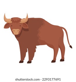 Natural buffalo icon cartoon vector. Bison animal. Mammal cow