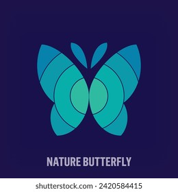 Natural butterfly sign logo. Unique creative colors. Environmental and company logo template. vector.