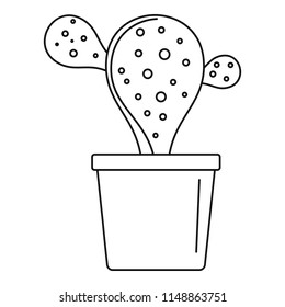 Natural cactus pot icon. Outline natural cactus pot vector icon for web design isolated on white background