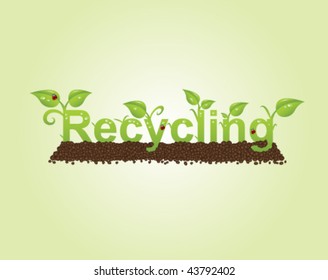 Natural caption recycling with leaves and ladybugs.
