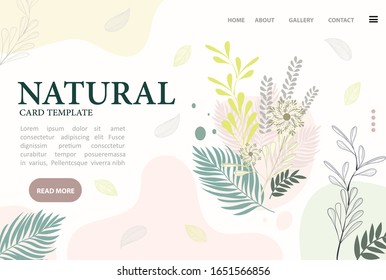 Natural card template vector illustration design wallpaper background pastel color