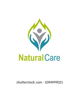 Natural Care Logo Hand People Leaf Stock Vector (Royalty Free ...