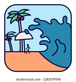 Natural cataclysm. Tsunami wave.