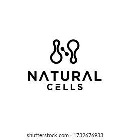 Natural cells logo design, illustration letter N,