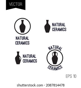 Natürliche Keramik, Vektorsymbol oder Logo. Rahmensymbol.