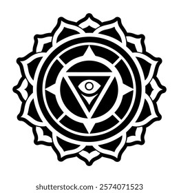 Natural chakra symbol icon in solid style