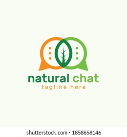 natural Chat Logo Design Template.