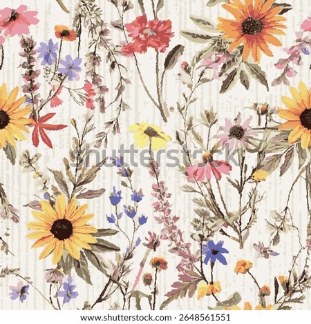 Natural, cheerful and decorative. A surface pattern that reflects the enthusiasm of spring and the diversity of nature